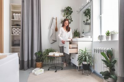 Modern Bathroom with Custom Storage Solutions